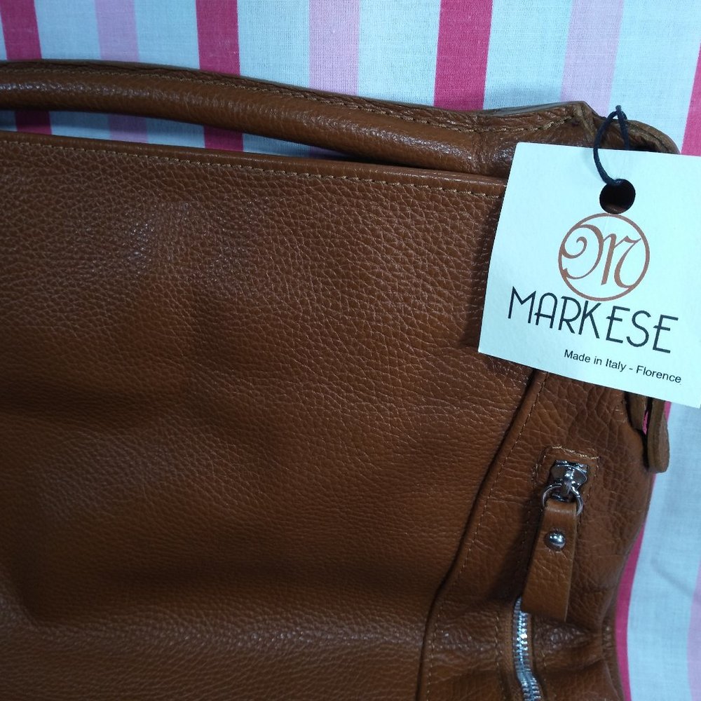 ✨ SOLD ✨ Gorgeous Markese Italian Leather Handle or Shoulder Bag NEW w/Tag! - Picture 2 of 16